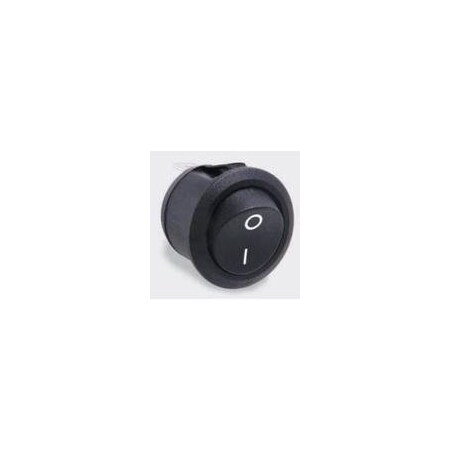 Arcoelectric Rocker Switch, Dpst, On-Off, Latched, Solder Terminal, Round Type Actuator, Panel Mount R13244ABB-602AW